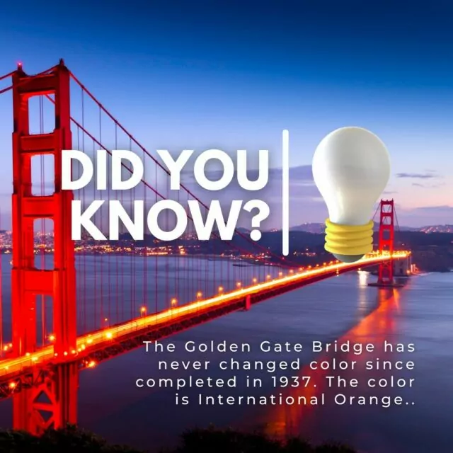 The U.S. Navy had lobbied that the bridge be painted in blue and yellow stripes to increase its visibility. But when the steel arrived in San Francisco painted in a burnt red hue as primer, the consulting architect decided the color was both highly visible—and more pleasing to the eye.....#homeinterior #housedesign #homedecor #painters#interiorpainter #interiorpaint #interiorpainting#contractorsofinsta #customremodeling#interiordesigner #contractorlife #remodeling#homeremodelingideas #homeremodeling#customhomeremodeling #remodel #interior#interiorpainters #interiorgoals #paintgr#homedesignideas #grandrapidsmi #paintcontractor#commercialpainting #residentialpainting