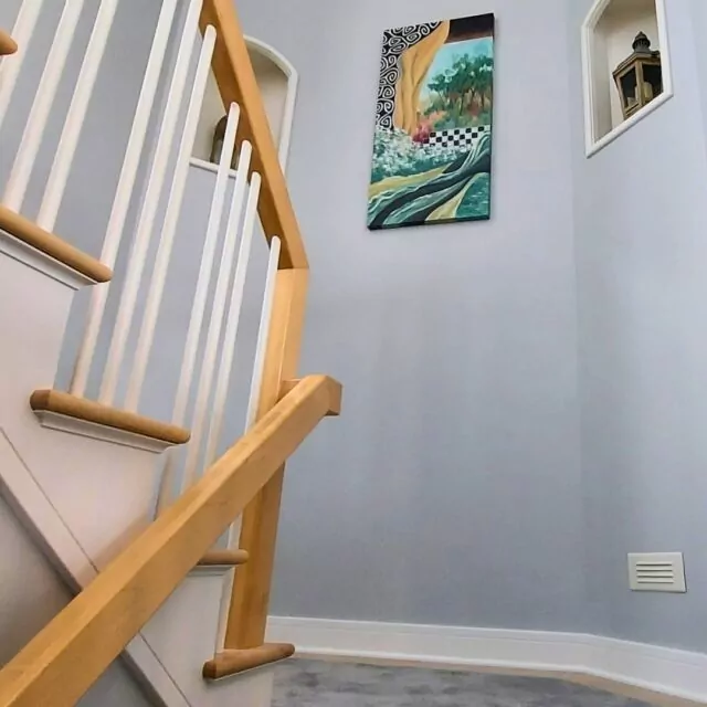 Let's take a moment to appreciate the stunning contrast between the rich, natural wood and the fresh, vibrant blue walls in one of our recent projects! 🎨✨ At New Look Painting, we're all about creating harmonious spaces that highlight the beauty of every element. Swipe to see this captivating transformation and discover how we can elevate your home with our expert touch.